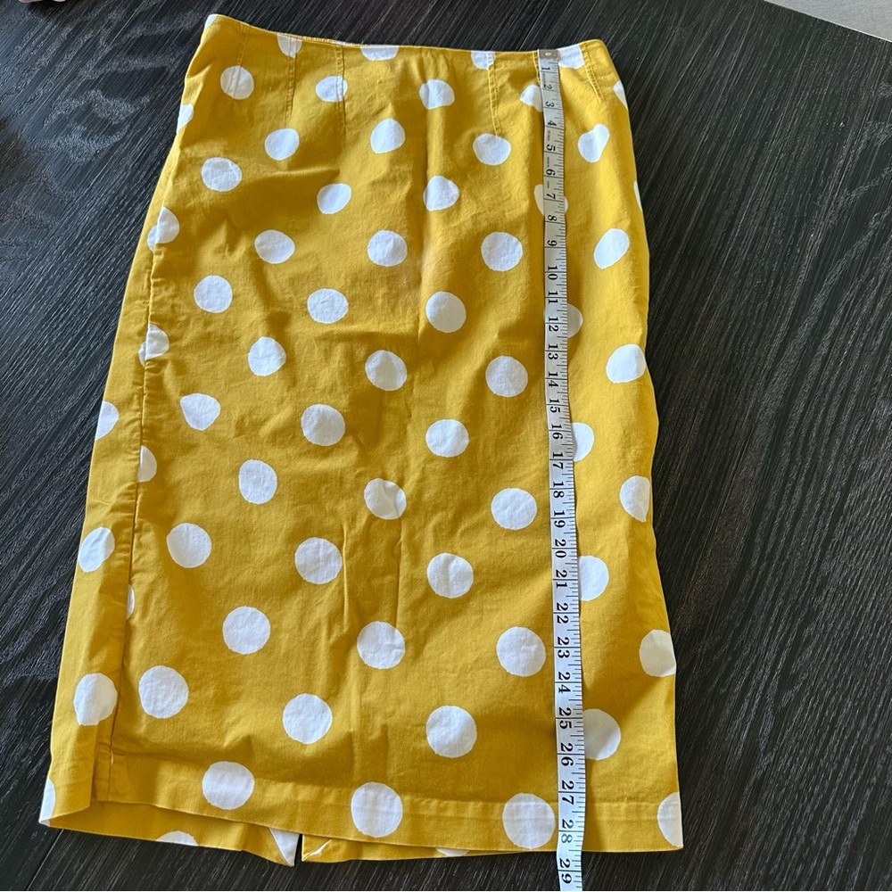 BODEN Polka Dot Chatterley White and Yellow Pencil Skirt, Size 10 - Picture 11 of 11